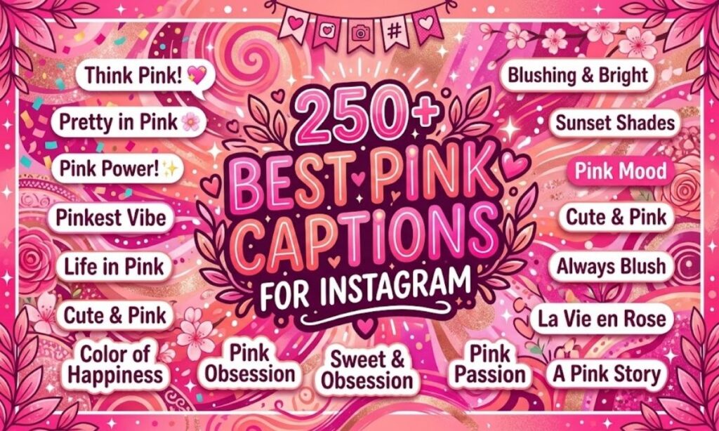 250+ Best Pink Captions for Instagram