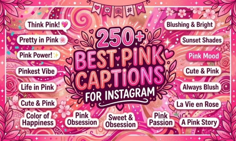 250+ Best Pink Captions for Instagram