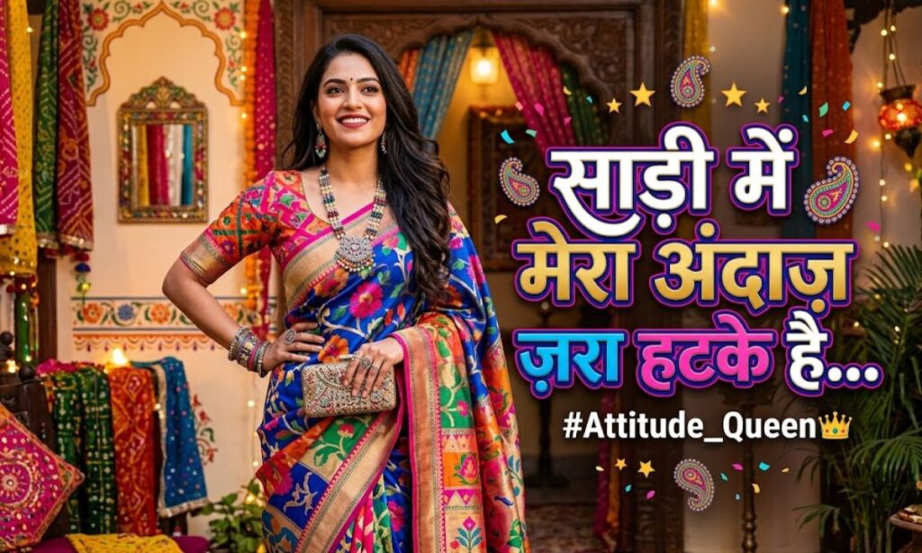 Attitude Saree Caption for Instagram in Hindi