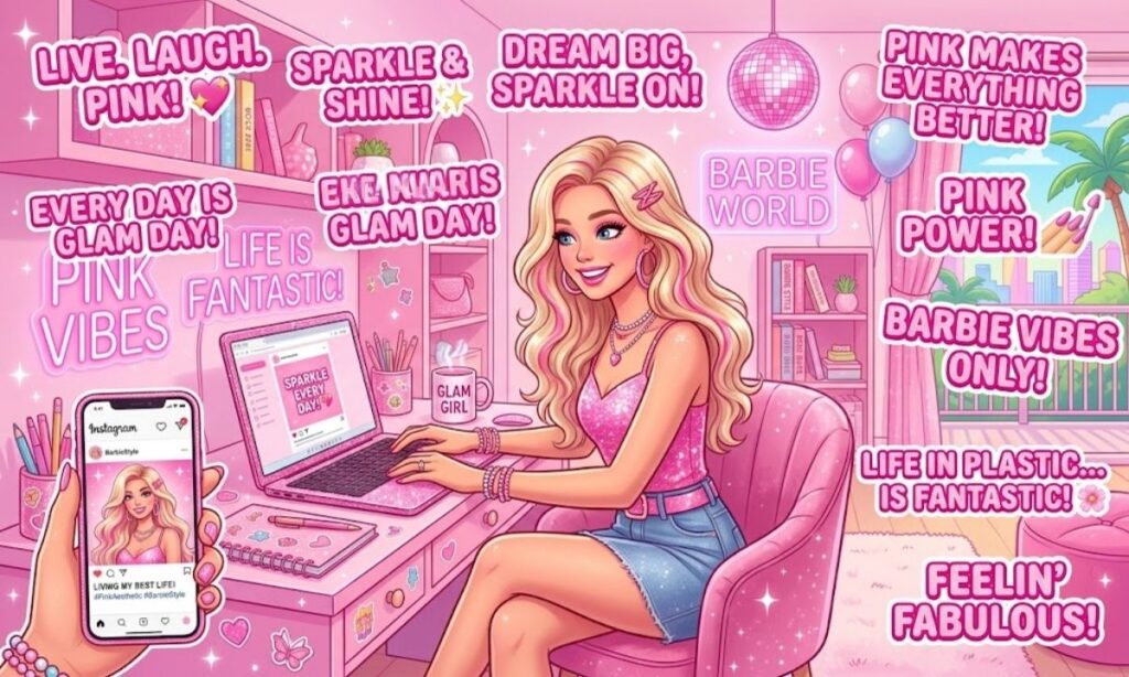 Barbie-Inspired Pink Captions  