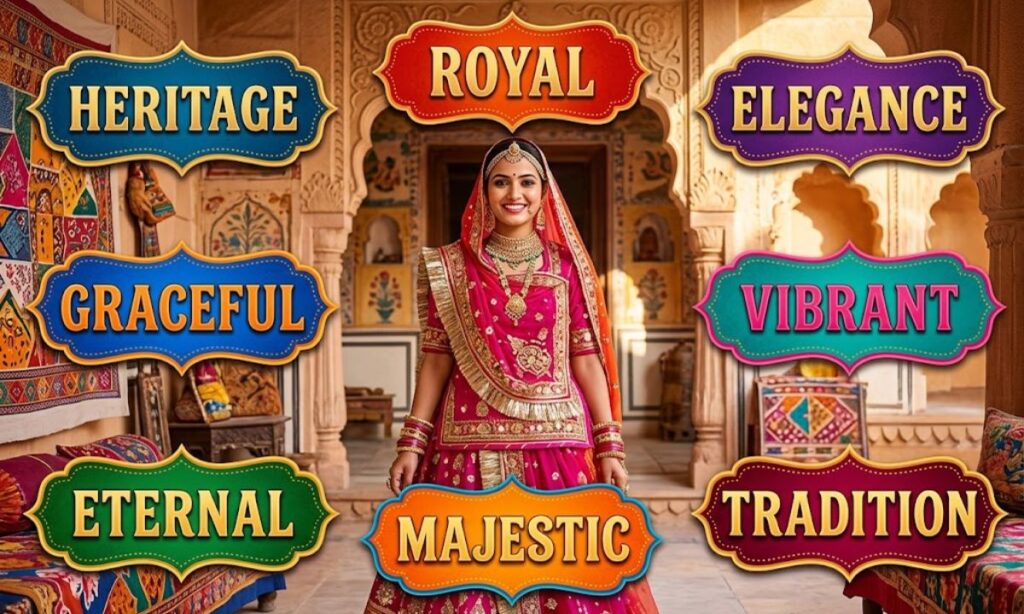 One Word Captions for Rajasthani Look