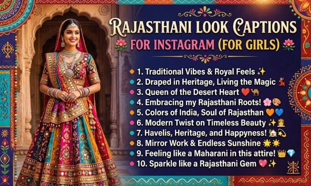 Rajasthani Look Captions for Instagram for Girl