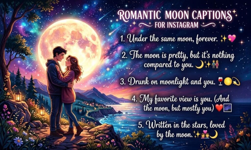 Romantic Moon Captions for Instagram