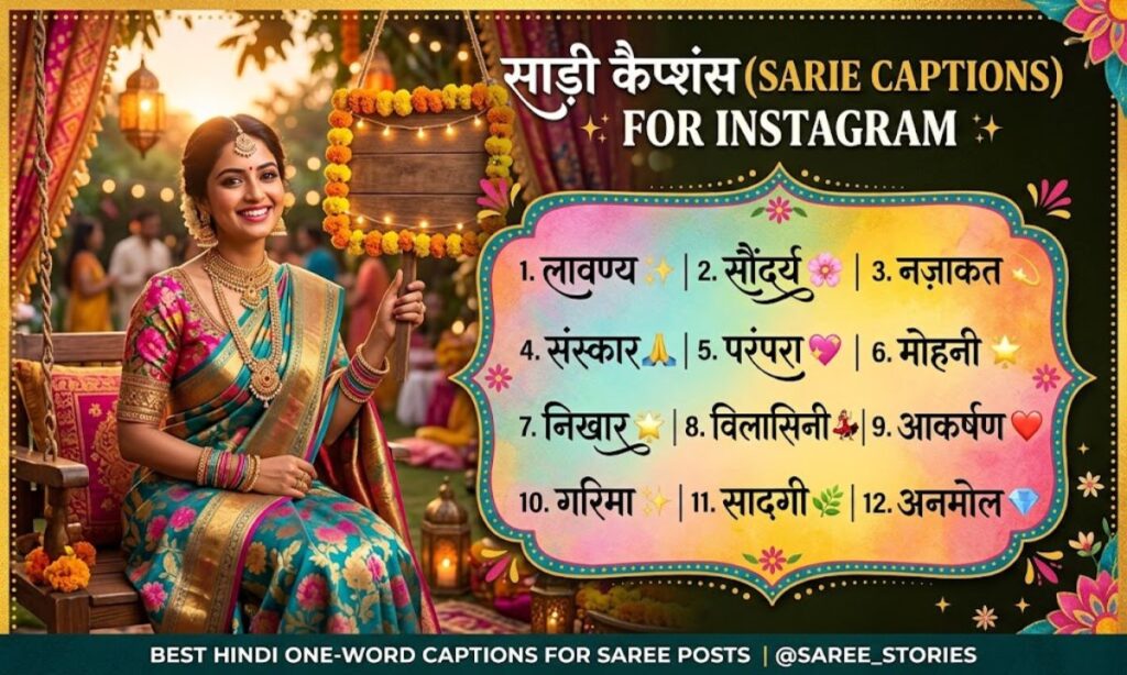 Saree Captions for Instagram in Hindi One Word