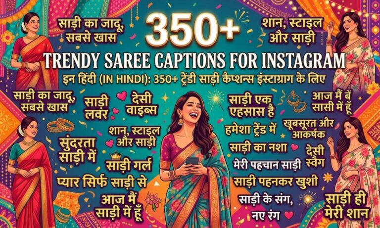 Saree Captions for Instagram in Hindi caption