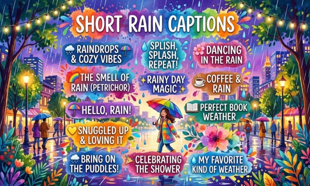 Short Rain Captions for Instagram