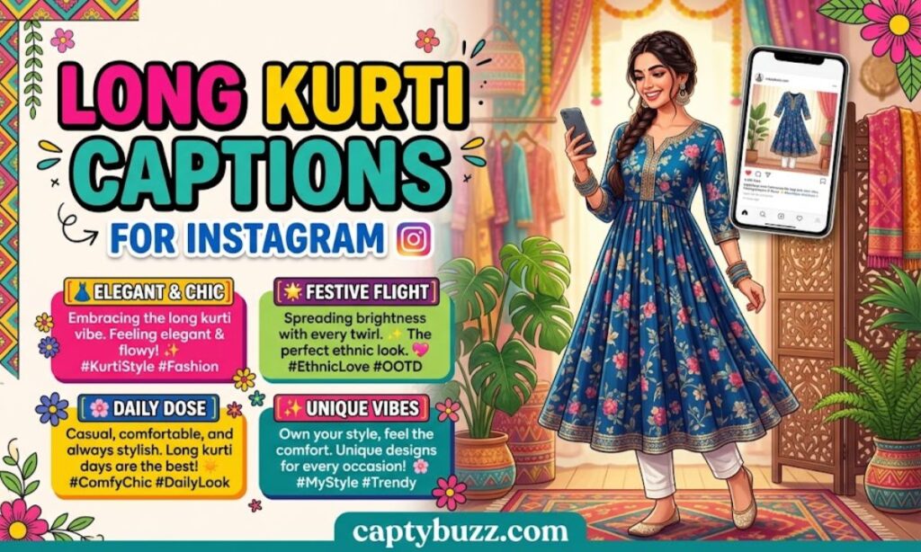 Long Kurti Captions for Instagram