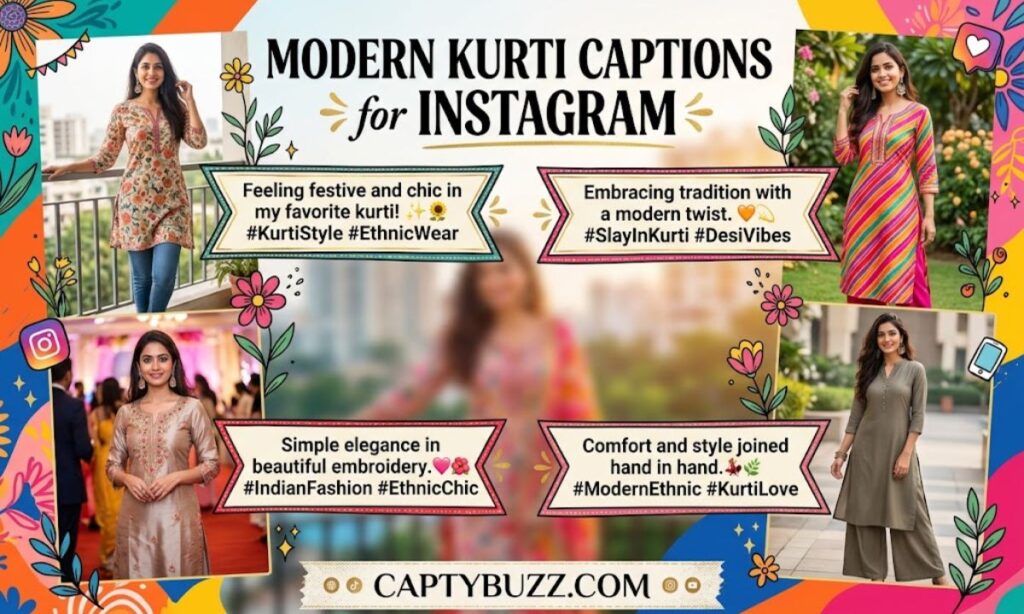 Modern Kurti Captions for Instagram