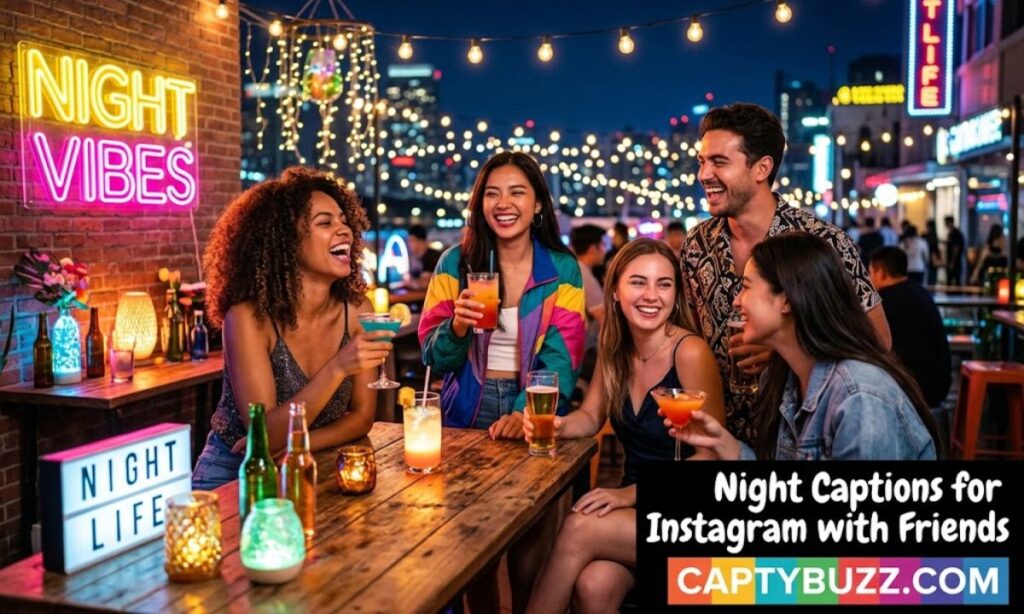 Night Captions for Instagram with Friends
