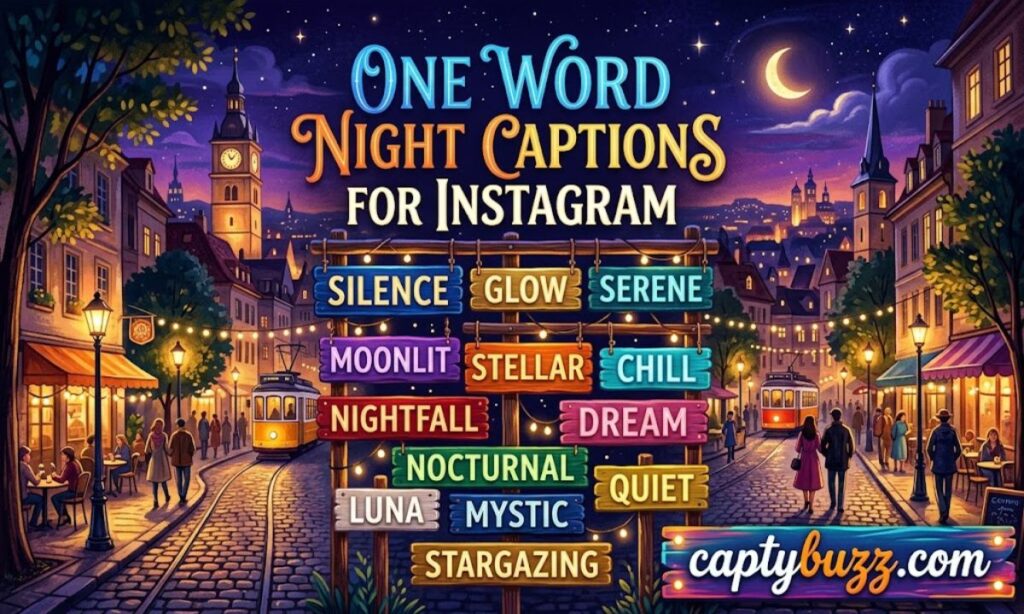 One Word Night Captions for Instagram